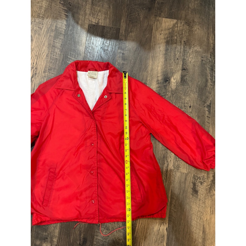 Sears Vintage Coach Jacket Red Nylon Snap‎ Front Lightweight Mens Size XL - Picture 10 of 10